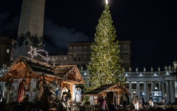 Christmas, tree, holidays, Nativity, St. Peter's Square, Vatican, Rome, Italy