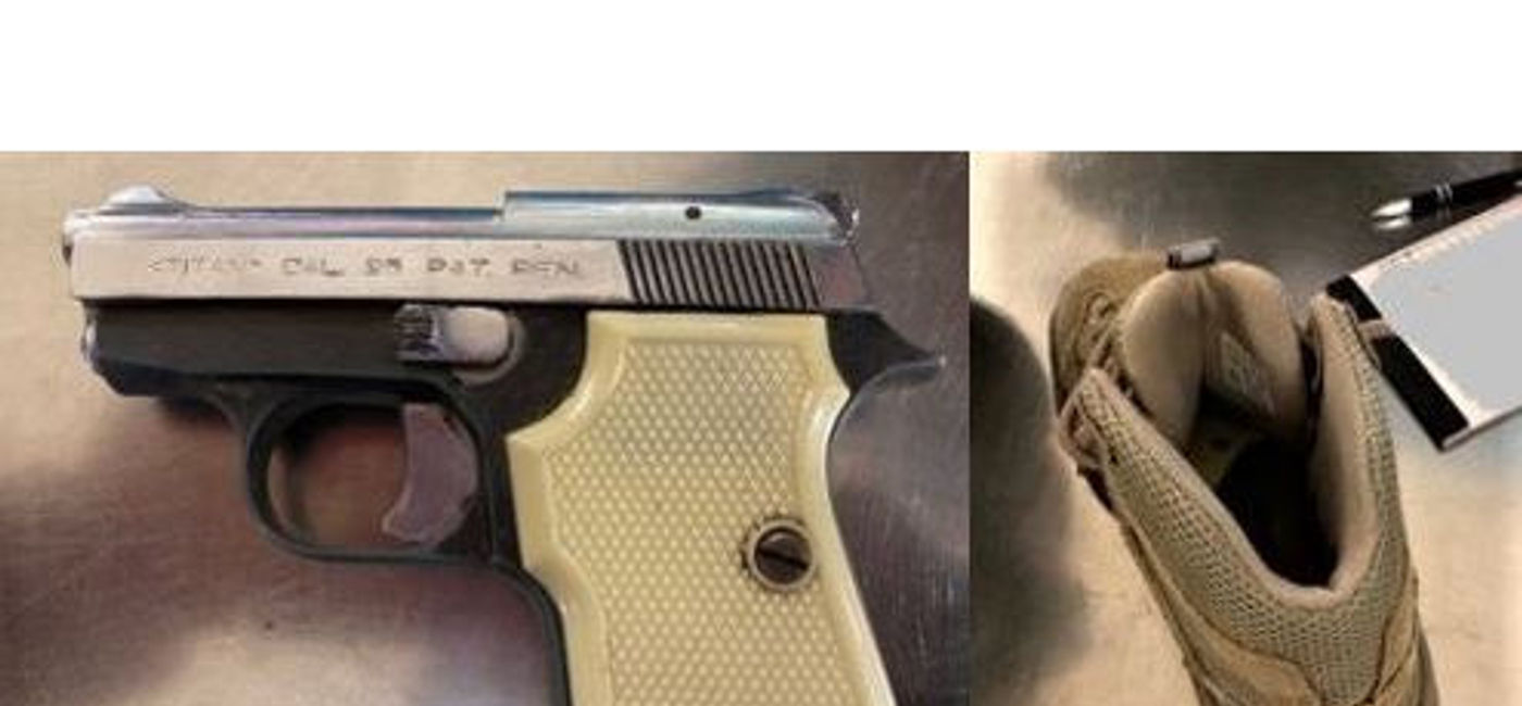 Image: PHOTO: This handgun was discovered inside of a man’s shoe at Philadelphia International Airport. (photo courtesy of TSA)