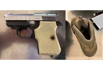 This handgun was discovered artfully concealed in a man’s shoe at Philadelphia International Airport