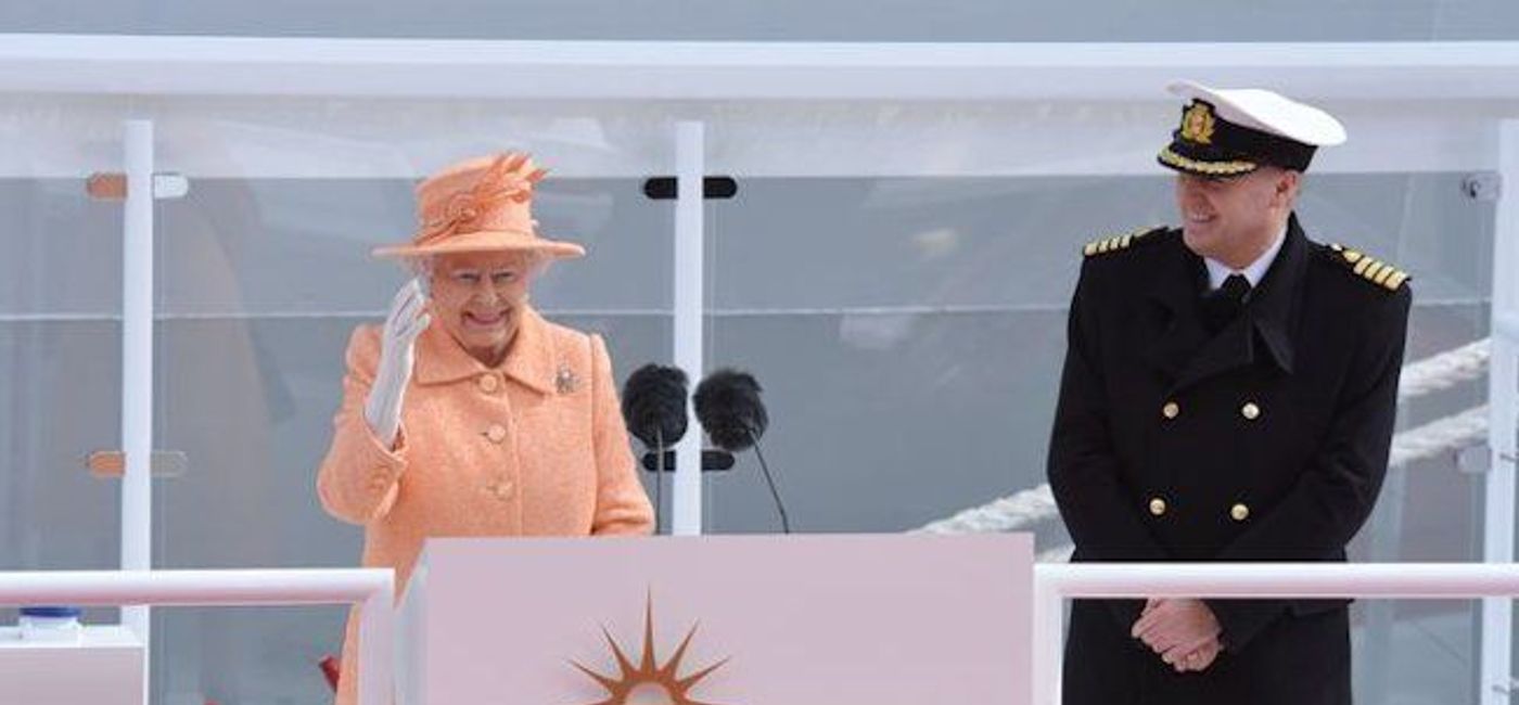 Image: Queen Elizabeth II christened several cruise ships over the years, including P&O's flagship Britannia in 2015. (P&O Cruises)