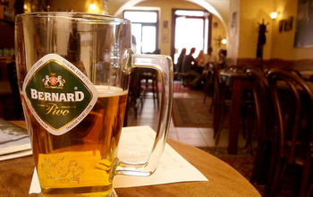 Half liter of Bernard lager at a Prague cafe