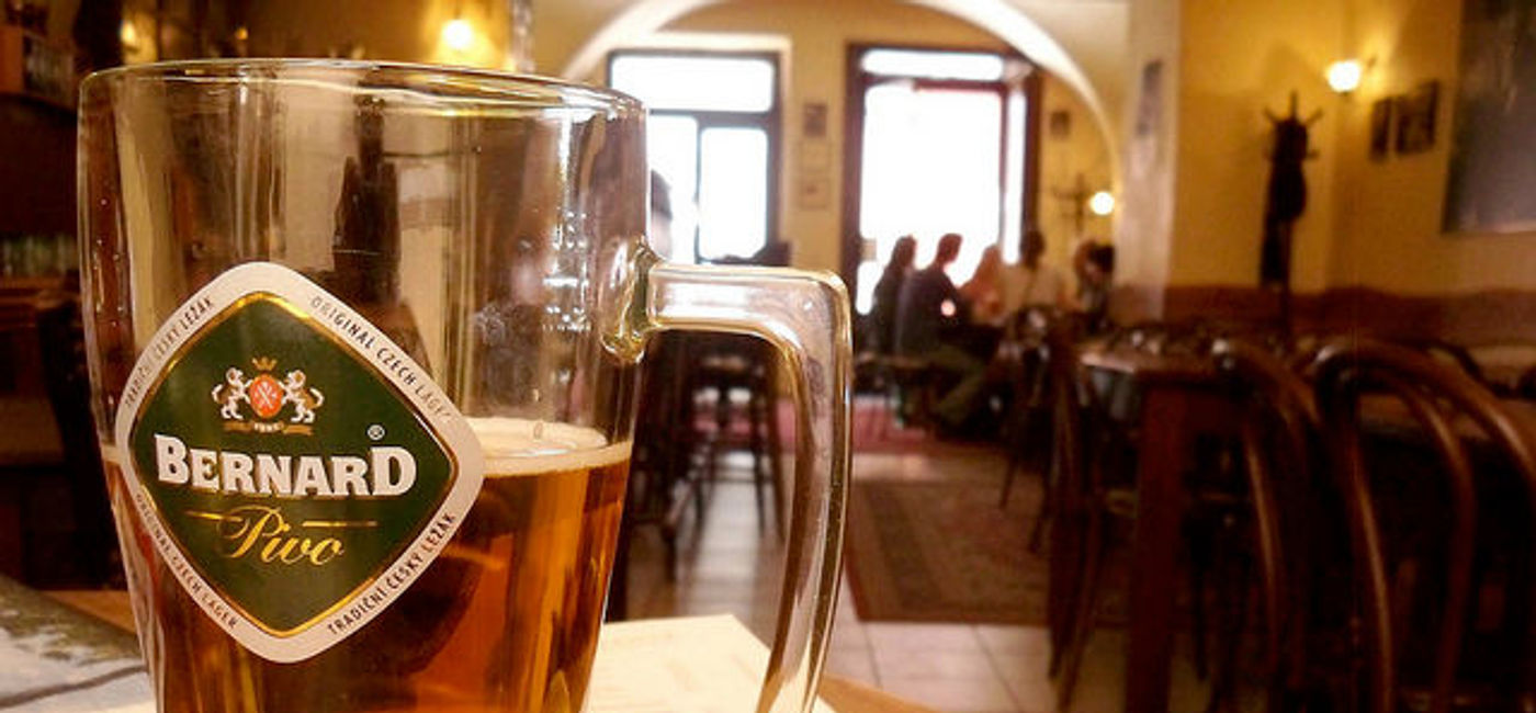 Image: PHOTO: Half liter of Bernard lager at a Prague cafe. (photo via Flickr/Megan Eaves)