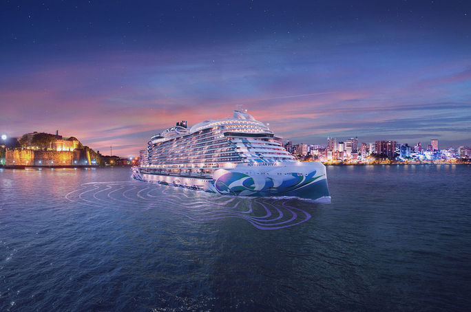 Rendering of Norwegian Viva sailing from San Juan, Puerto Rico Rendering of Norwegian Viva sailing from San Juan, Puerto Rico