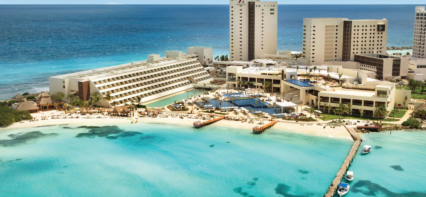 Image: An aerial view of the Hyatt Ziva Cancun (Photo Credit: Photo: Playa Resorts)
