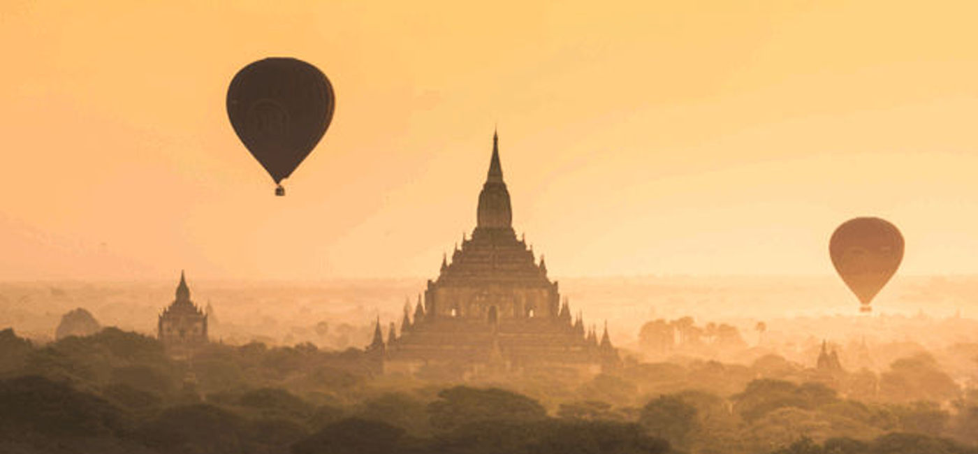 Image: PHOTO: Hot-air balloons fly over Bagan, Myanmar. (photo courtesy of Thinkstock)