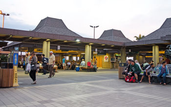 Travelers at Kona International Airport