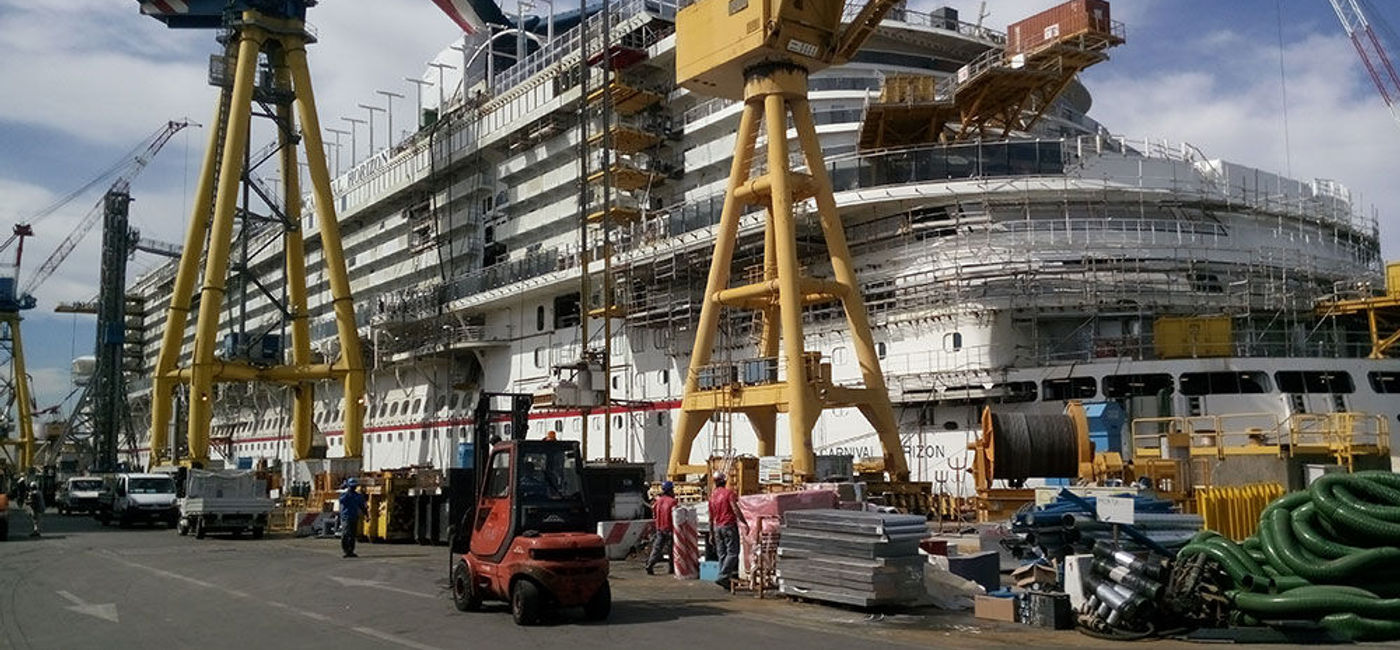 Image: PHOTO: Carnival Cruise Line's Carnival Horizon under construction at the Fincantieri shipyard in Marghera, Italy. (photo courtesy of Carnival Cruise Line)