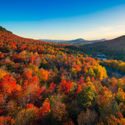 Autumn at sunrise in New England.