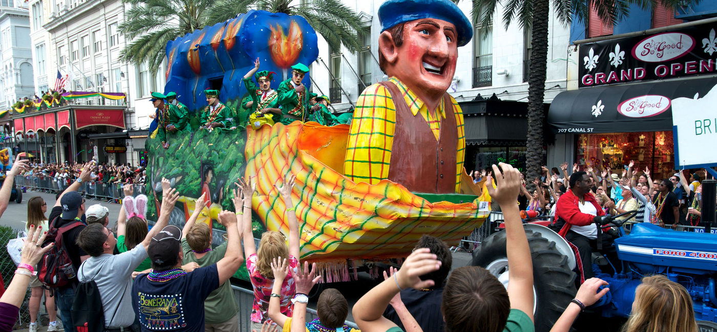 Image: PHOTO: Mardi Gras parade in downtown New Orleans. (photo via dlewis33/iStock Unreleased)