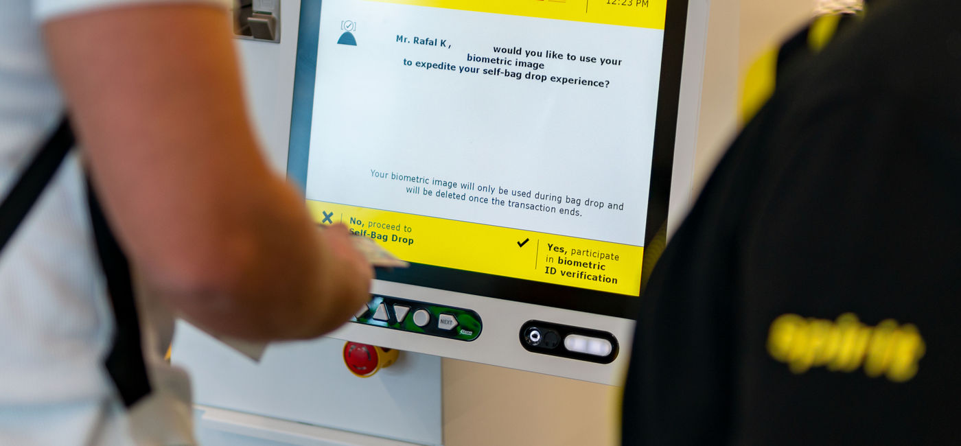 Image: PHOTO: Spirit Airlines' automated self-bag drop unit equipped with biometric photo-matching. (photo courtesy of Spirit Airlines)
