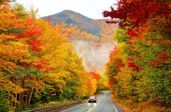White Mountain National Forest in New Hampshire during autumn. White Mountain National Forest in New Hampshire during autumn.