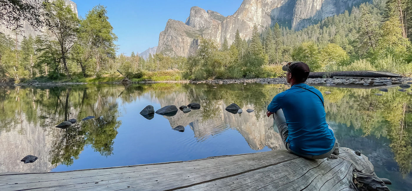 Image: A traveler visiting Yosemite National Park (photo courtesy of Globus)