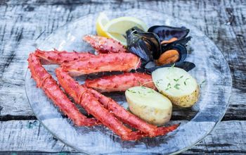 Southern king crab and mussels, regional specialties from Tierra del Fuego