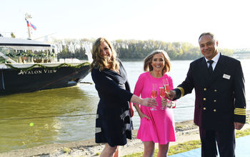 From left, Avalon Waterways Managing Director Pam Hoffee, Meredith Vieira and Avalon View Captain Ambrose Manolach
