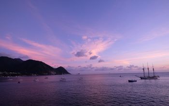 Sunset at the Fort Young Hotel in Dominica