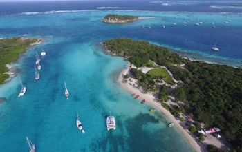 Sky view of Tobago Cays in St Vincent and the Grenadines