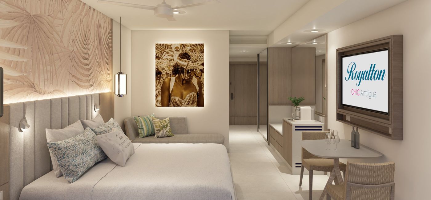 Image: The Royalton Chic Brand represents a “party your way” orientation, said Alejandro Rodriguez. A Royalton Chic Antigua suite.  (Courtesy of Blue Diamond Resorts)