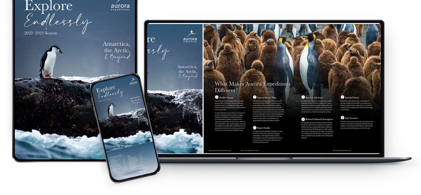 Image: Preview of the Aurora Expeditions' 2022-23 brochure. (photo via Aurora Expeditions) ((photo via Aurora Expeditions))