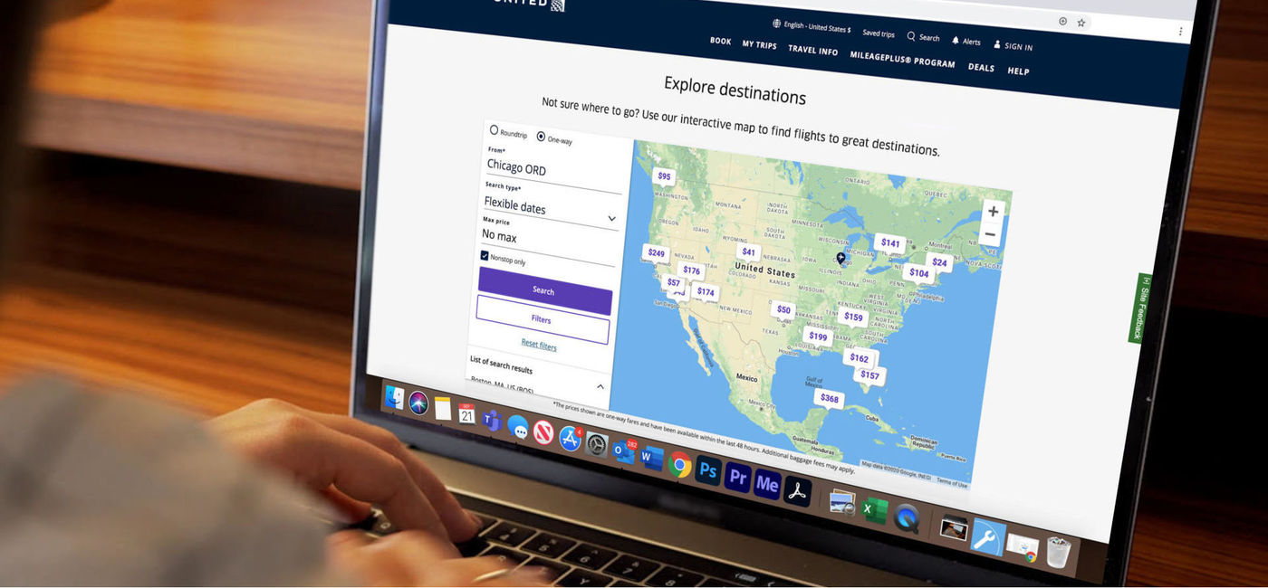 Image: PHOTO: United Airlines Map Search (photo courtesy United Airlines)