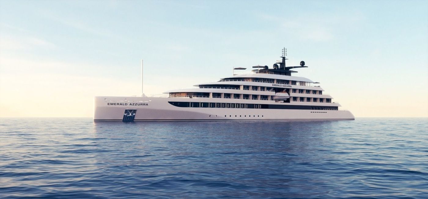 Image: The 100-guest Emerald Azzurra superyacht debuted in March 2022. (Photo via Emerald Cruises)