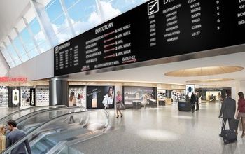 An artist’s rendering of the retail area to be constructed at British Airways’ Terminal 7 at JFK Airport in New York