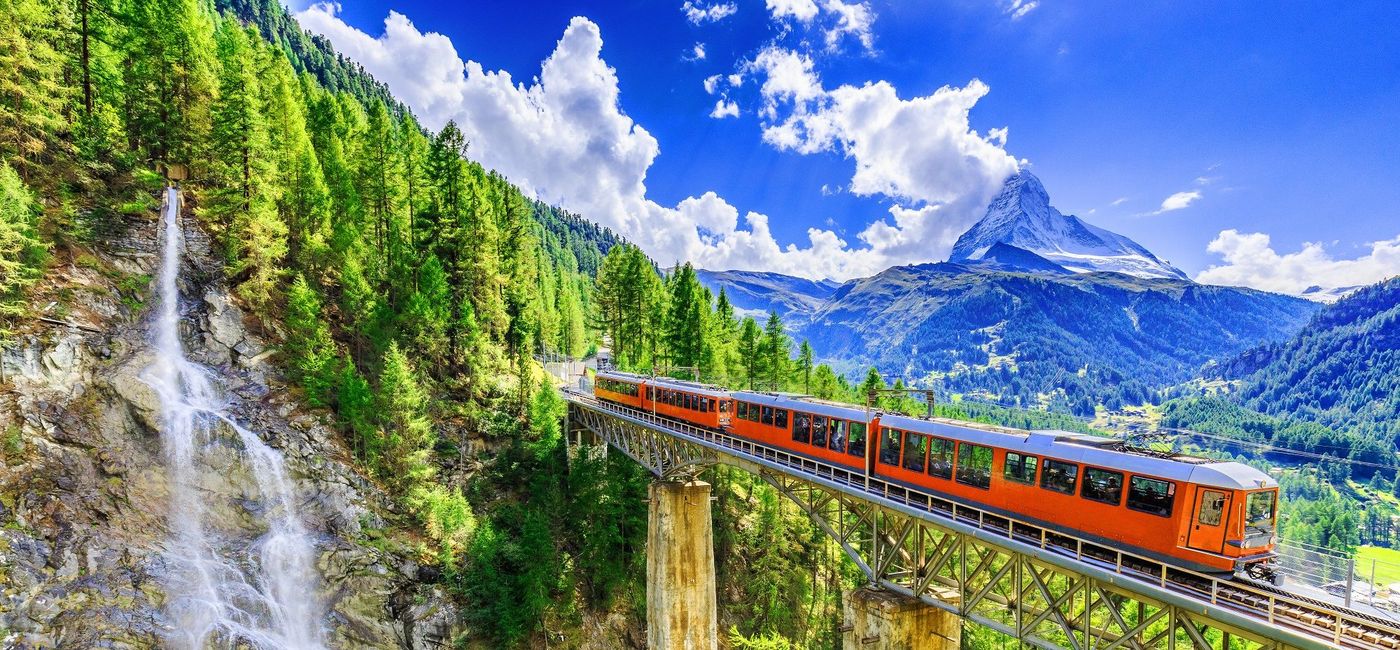 Image: PHOTO: A train crossing the Gornergrat in Zermatt, Switzerland. (photo via Amtrak Vacations)