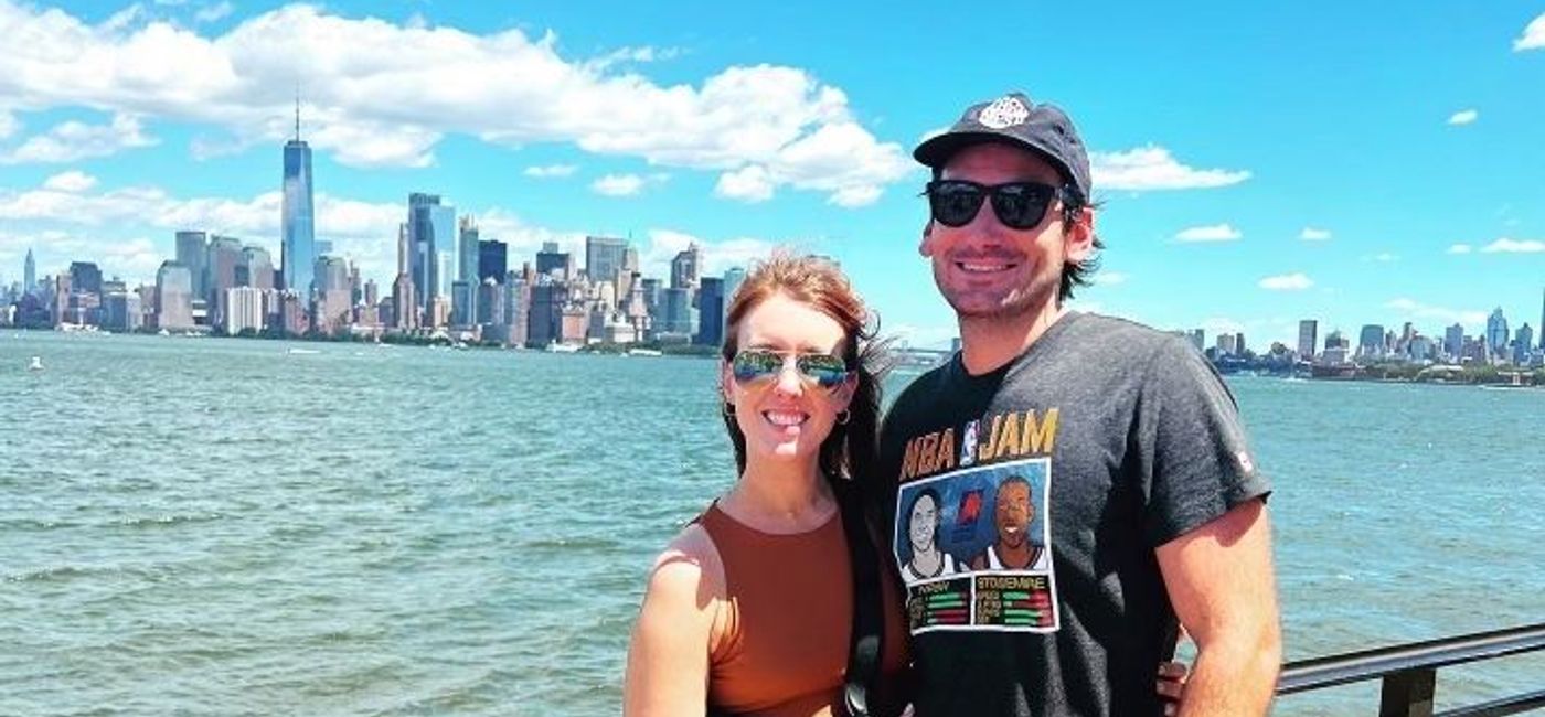Image: Couple enjoying Liberty Island in New York City. (photo by Rebecca Chamblee)
