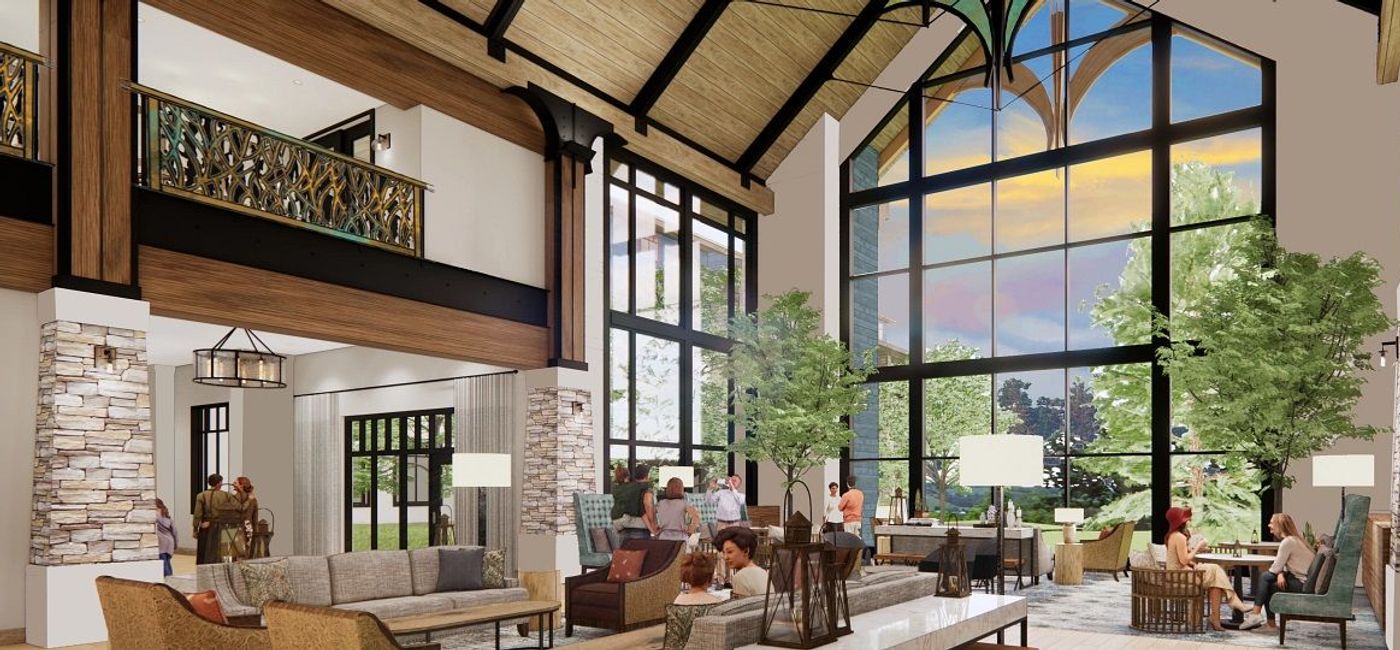 Image: Four-Story Atrium Lobby with Latern-Inspired Windows. (photo via Dollywood Media)
