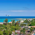 Plane landing in Montego Bay, Jamaica 
