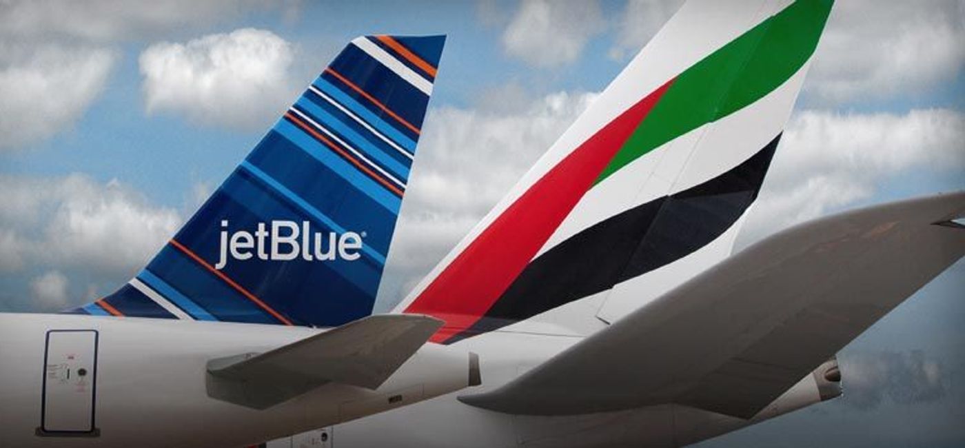 Image: JetBlue Airways has a codeshare agreement with Emirates, one reason why the airline wants to maintain the status quo for Open Skies. (Courtesy JetBlue) (JetBlue Airways)