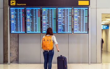 Passenger checking the flight schedule