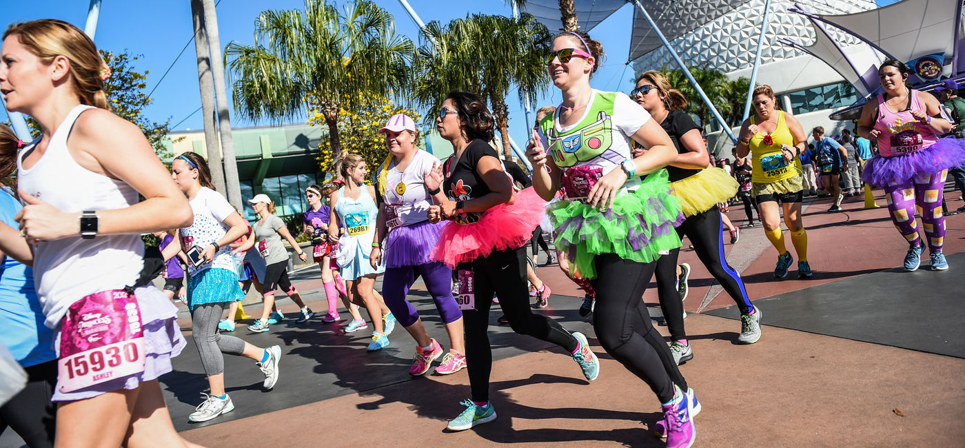 Image: Runners in Epcot for a runDisney Marathon (Photo via Walt Disney World)