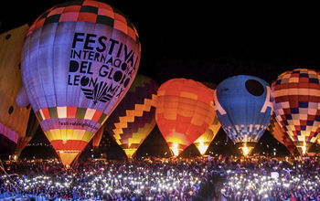 Leon International Balloon Festival launches 200 giant balloons, special figures, and airships. (Photo via Leon International Balloon Festival).