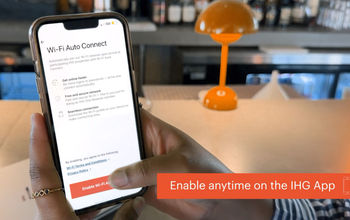 IHG One Rewards members can connect their devices to hotel Wi-Fi.