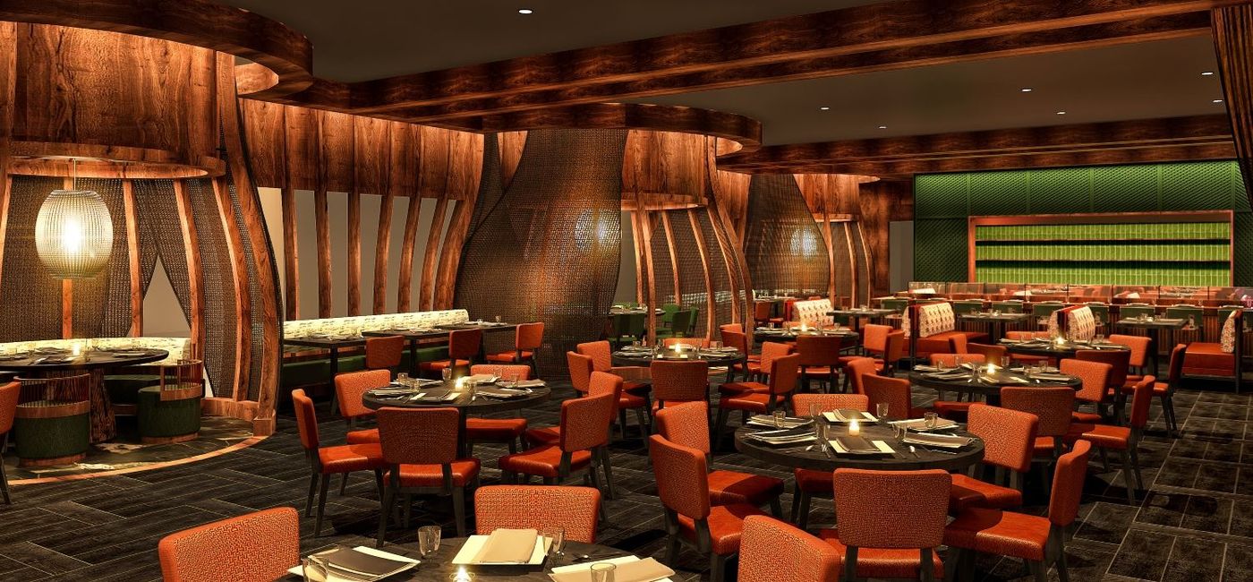 Image: Rendering of the dining room at the Nobu NOLA. (photo via Caesars Entertainment and Nobu) ((photo via Caesars Entertainment and Nobu))