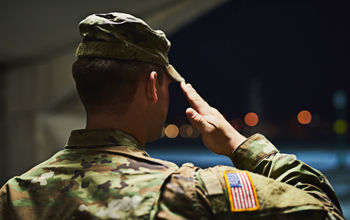 Soldier salutes