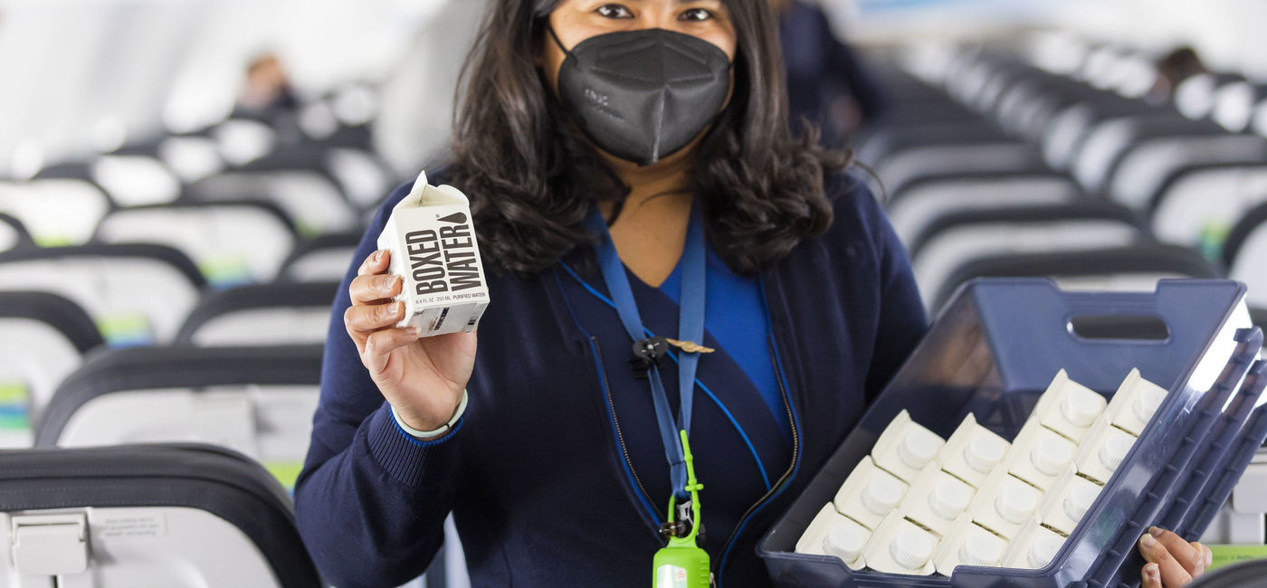 Image: Alaska Airlines Partners with Boxed Water Is Better (photo via PRNewswire/Boxed Water Is Better) ((photo via PRNewswire/Boxed Water Is Better))