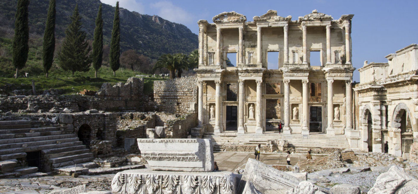 Image: PHOTO: The Library of Celsus, built in 117 A.D., is one of the most impressive structures at the at the archaeological site of ancient Ephesus. (photo via Flickr/William Neuheisel)