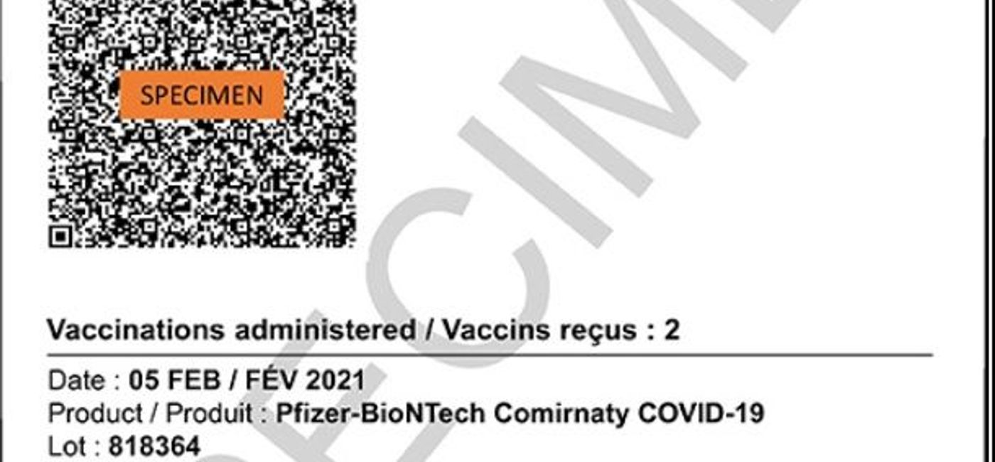 Image: A look at the Federal vaccine passport. (Government of Canada)