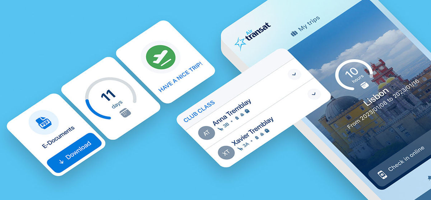 Image: Transat has completely revamped their app. (Transat)