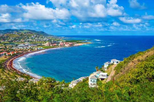 The view from Timothy Hill overlooking Basseterre, the capital of St. Kitts and Nevis.