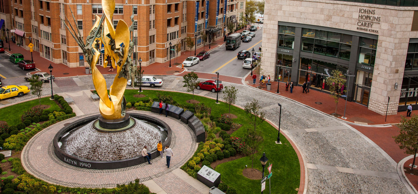 Image: A view of the Harbor East neighborhood in Baltimore. (photo via Ken Stanek / Visit Baltimore)