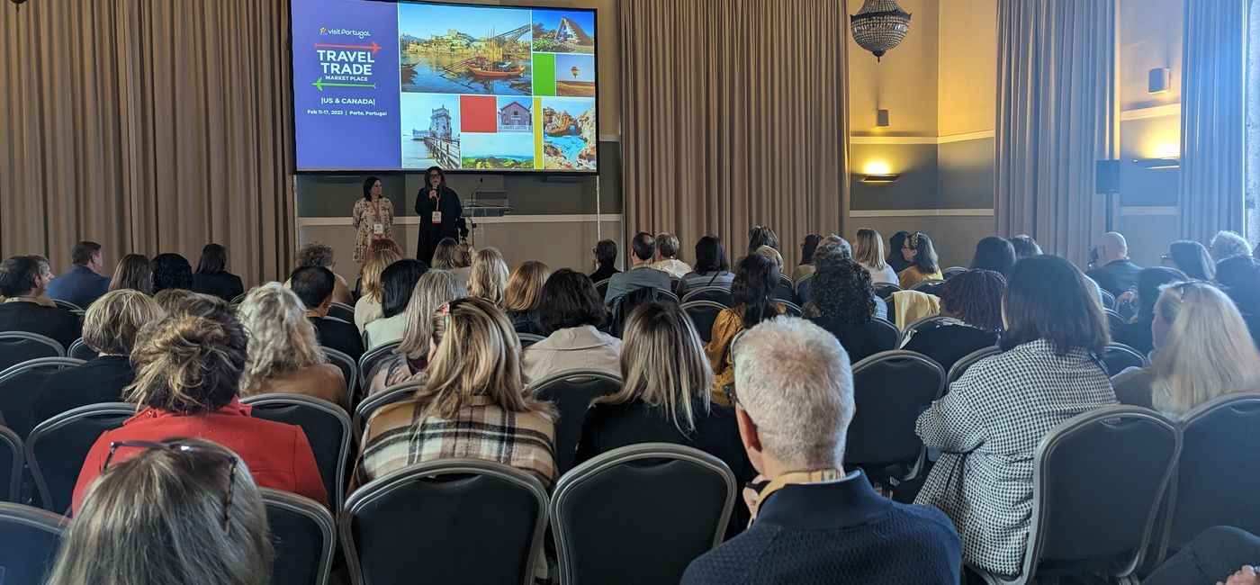 Image: Travel advisors learning at the 2023 Visit Portugal Travel Trade Marketplace (photo by Eric Bowman)
