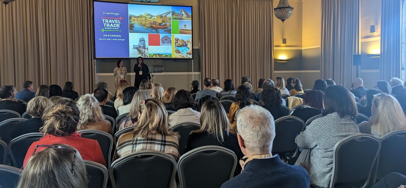 Image: Travel advisors learning at the 2023 Visit Portugal Travel Trade Marketplace (photo by Eric Bowman)