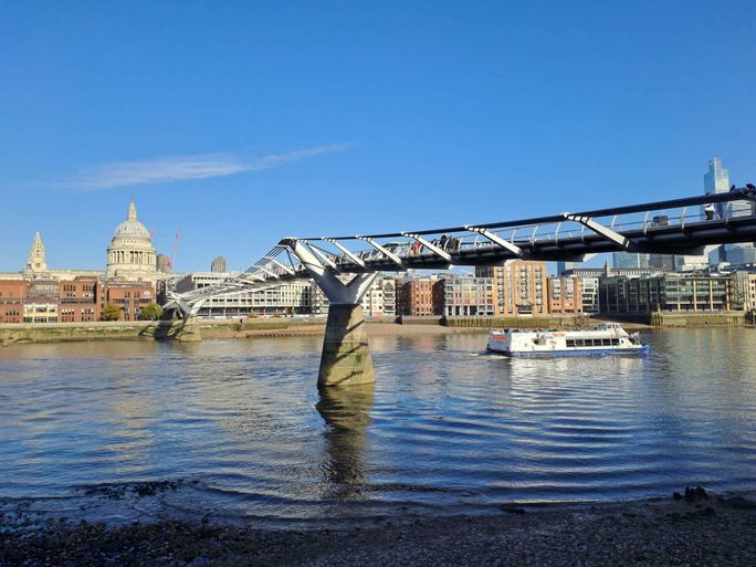 St. Paul's Cathedral and Millennium Bridge in London St. Paul's Cathedral, Millennium Bridge, London