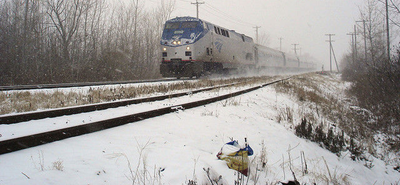 Image: PHOTO: Amtrak train in snow. (photo via Flickr/José Maltais) (Flickr/José Maltais)