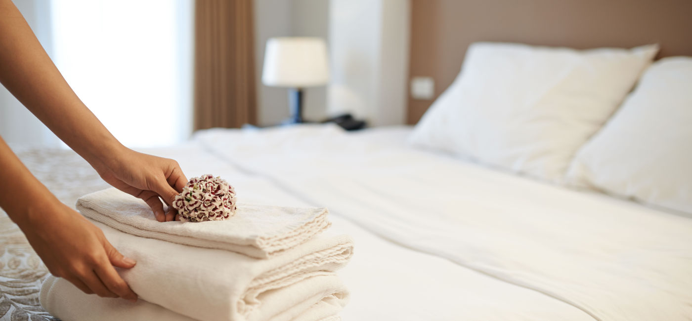 Image: PHOTO: Hotel room towels. (Photo via DragonImages/iStock/Getty Images Plus) (DragonImages / iStock / Getty Images Plus)