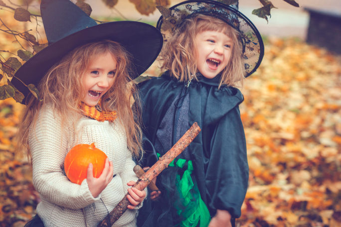 Children celebrating Halloween Children celebrating Halloween