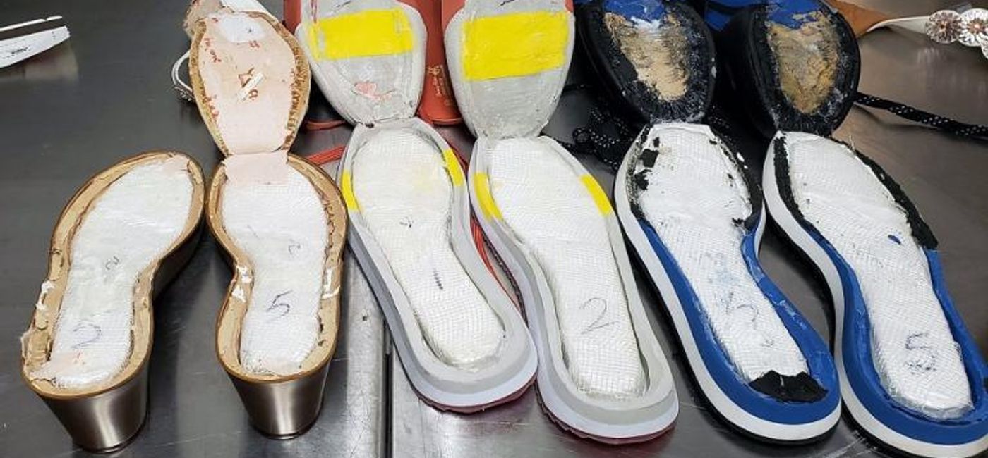 Image: Cocaine smuggled into Atlanta Airport in shoes. (photo via U.S. Customs and Border Protection Media)