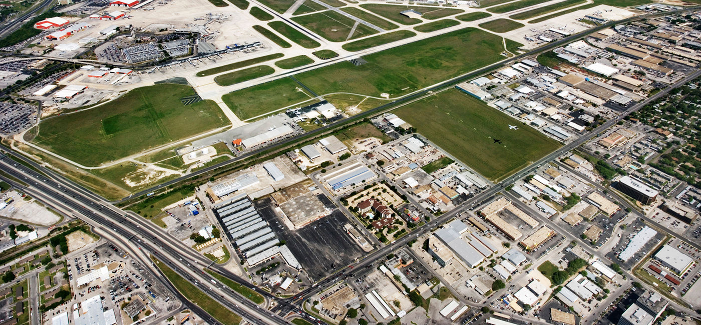 Image: Aerial view of San Antonio International Airport. (photo via Thinkstock/Stockbyte)